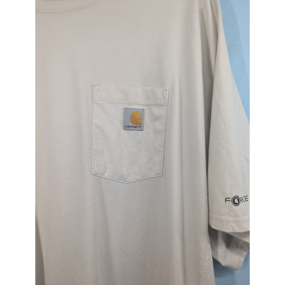 Carhartt Force Mens White Relaxed Fit Short Sleeve Pocket Shirt Sze 4XL TK6652-M - Picture 3 of 5
